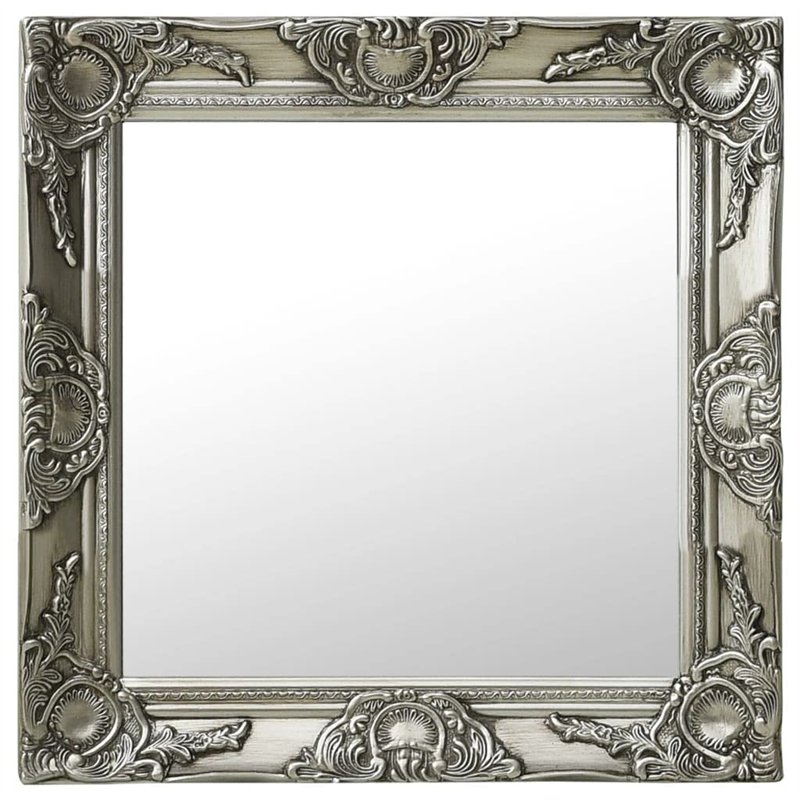 vidaXL Miroir Mural Style Baroque Argenté 50 x 50 cm