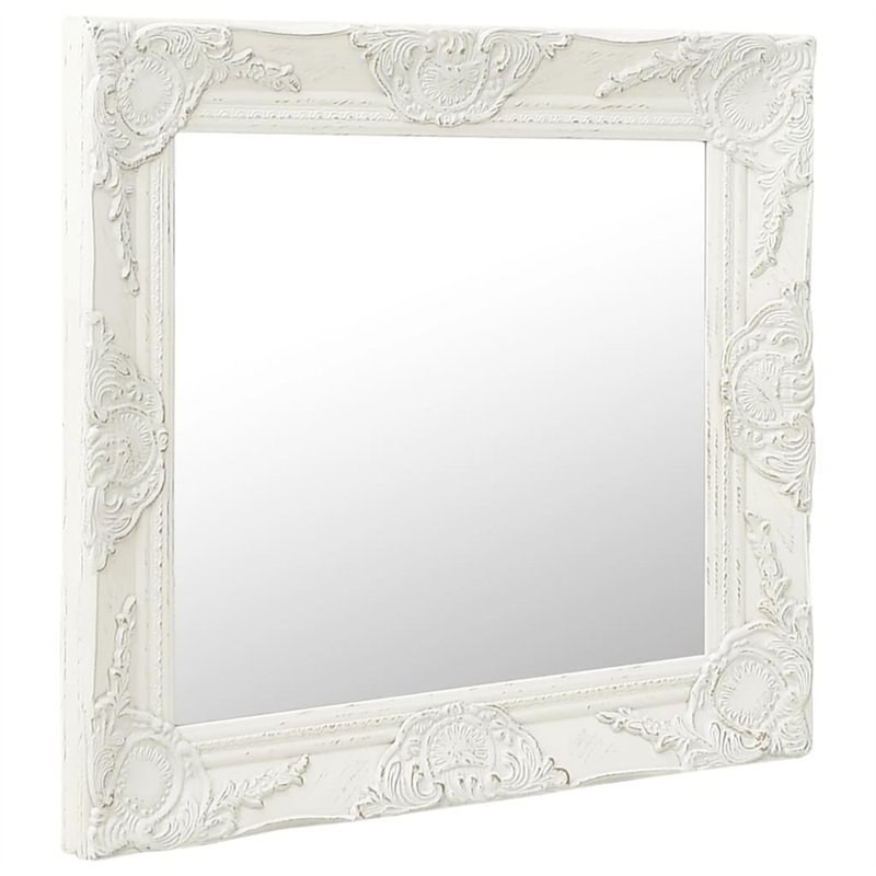 Image secondaire de vidaXL Miroir Mural Style Baroque Blanc 60 x 60 cm