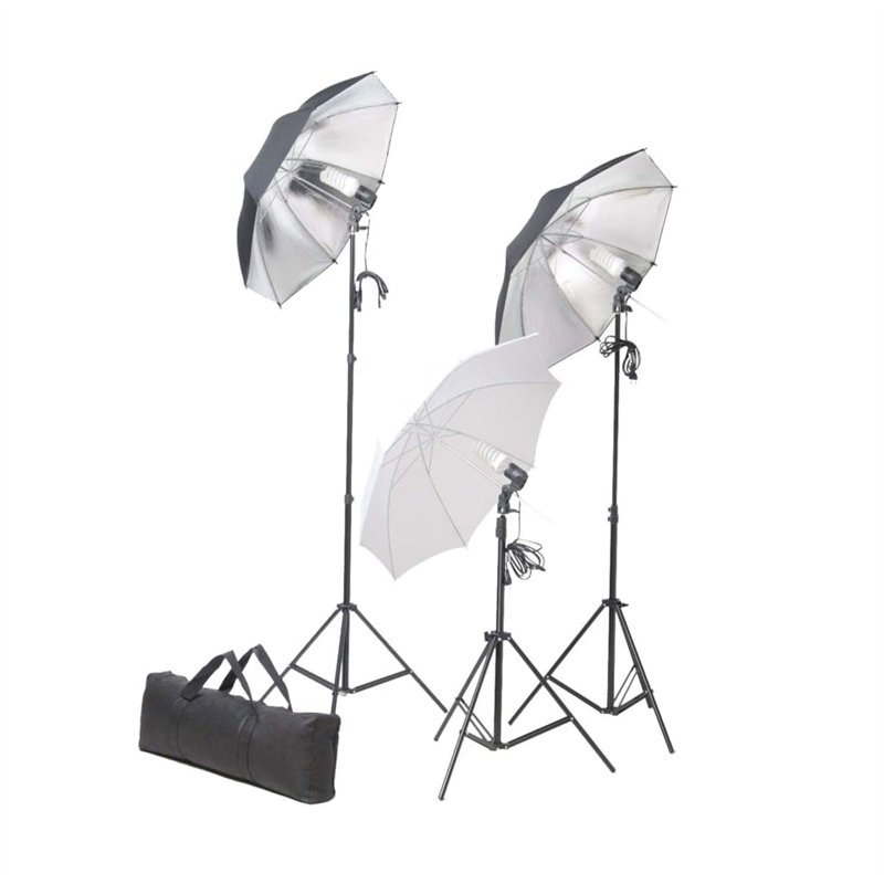 Image secondaire de vidaXL Kit de Studio Photo avec Lampes Toile de Fond et Réflecteur Kit d'Eclairage Photographie Système de Toile de Fond Lumière