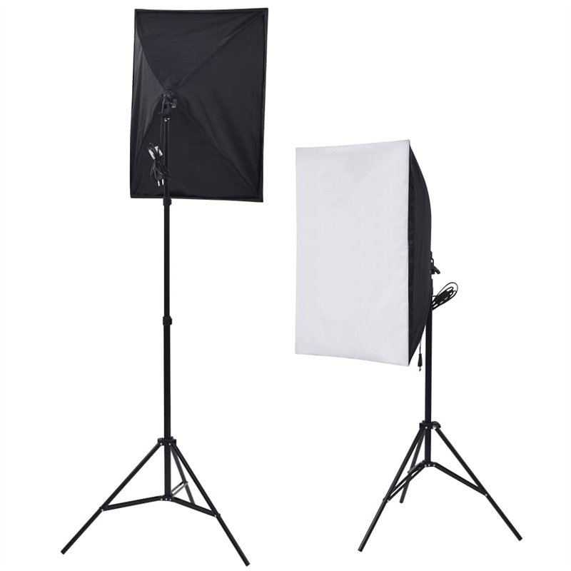 Image secondaire de vidaXL Kit de Studio Photo Boîte à Lumière Toile de Fond et Réflecteur Kit d'Eclairage Photographie Système de Toile de Fond Lum