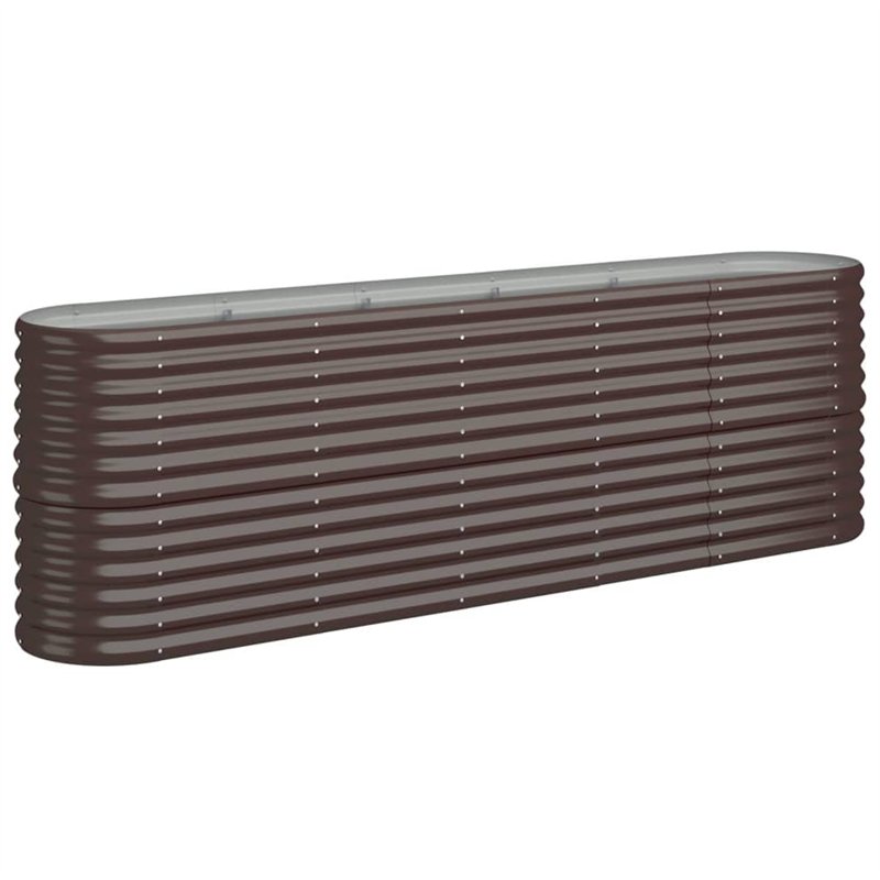 Bussandri Exclusive - Jardinière 224x40x68 cm acier revêtu de poudre brun