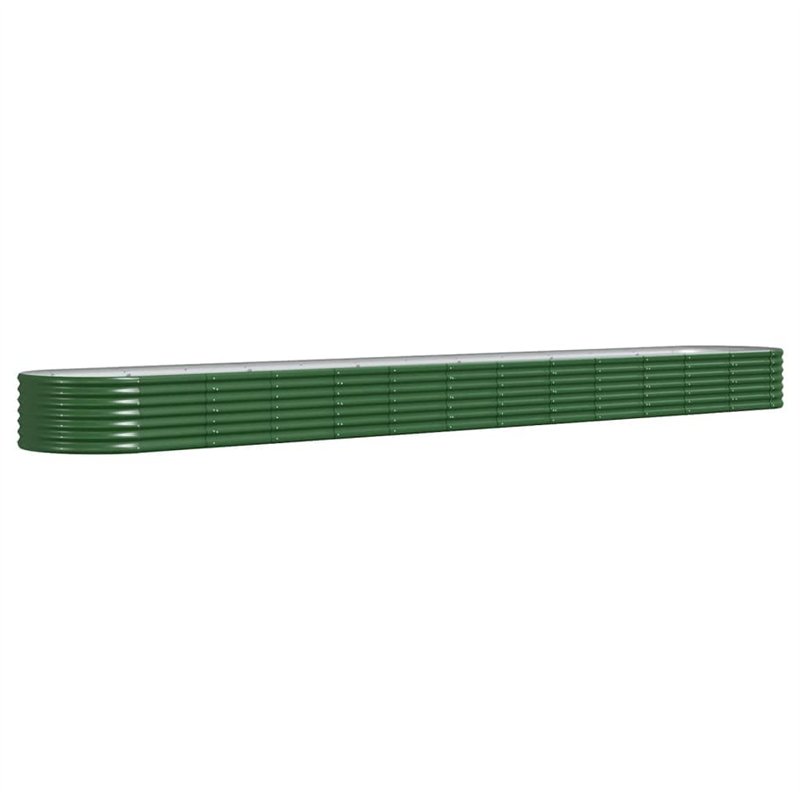 vidaXL Jardinière en acier revêtu par pulvérisation Vert 512 x 80 x 36 cm