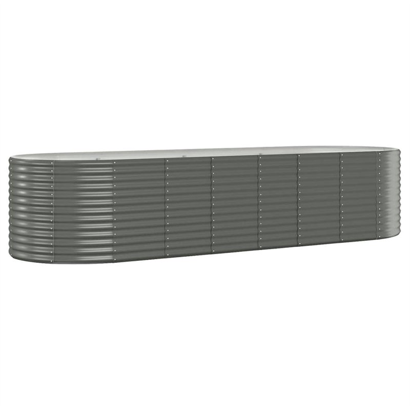 Bussandri Exclusive - Jardinière 322x100x68 cm acier revêtu de poudre gris