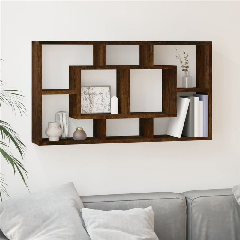 Image secondaire de vidaXL Étagère Murale 8 Compartiments Flottante Suspendue Meuble de Rangement Chambre à Coucher Salle de Séjour Maison Intérieur