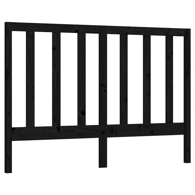 vidaXL Tête de Lit Meuble de Chambre à Coucher Tête de Cadre de Lit Accessoire de Lit Double Intérieur Noir 146x4x100 cm Bois Ma
