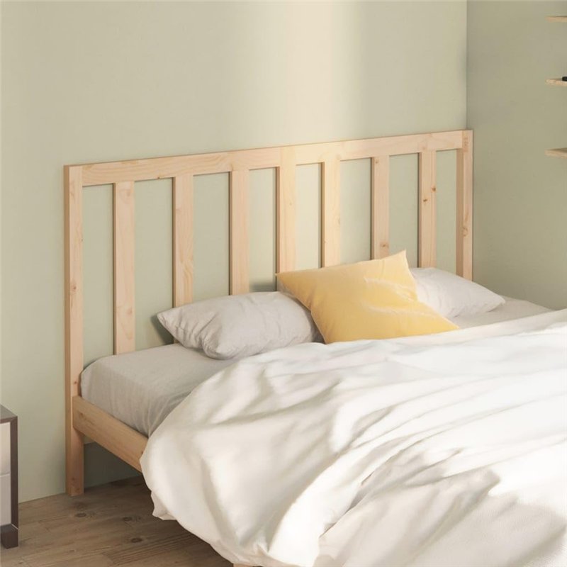 Image secondaire de vidaXL Tête de Lit Meuble de Chambre à Coucher Tête de Cadre de Lit Accessoire de Lit Double Intérieur 126x4x100 cm Bois Massif 