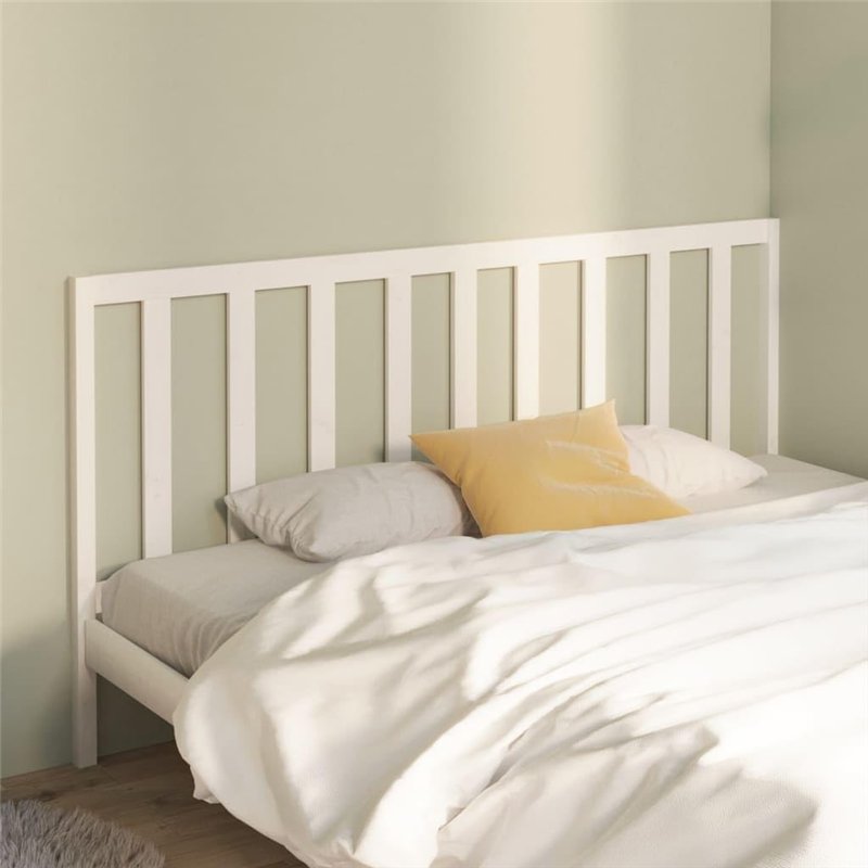 Image secondaire de vidaXL Tête de Lit Meuble de Chambre à Coucher Tête de Cadre de Lit Accessoire de Lit Double Intérieur Blanc 206x4x100 cm Bois M