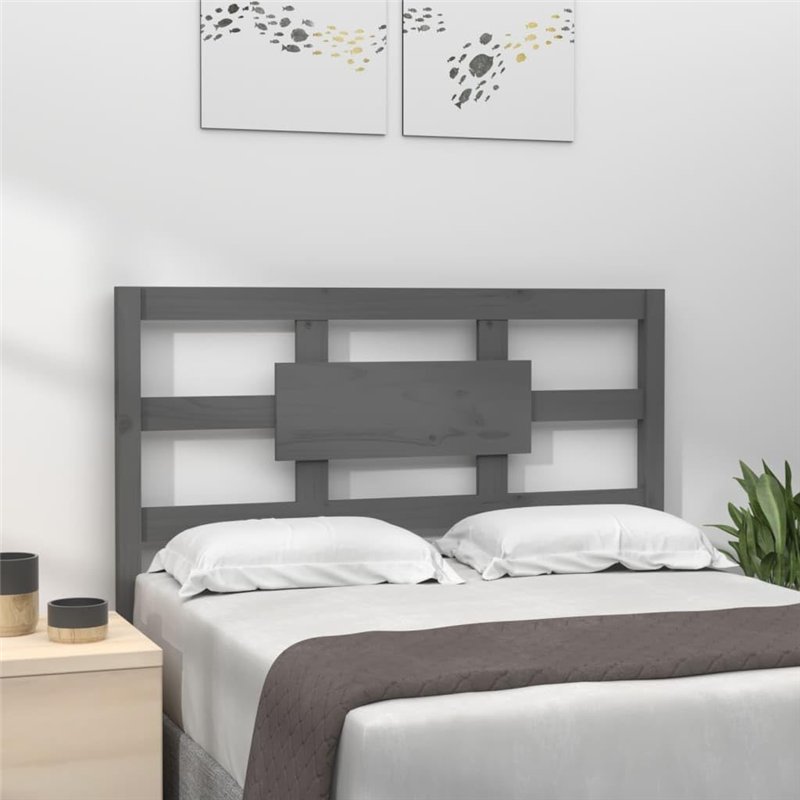 Image secondaire de vidaXL Tête de Lit Meuble de Chambre à Coucher Tête de Cadre de Lit Simple Accessoire de Lit Intérieur Gris 95,5x4x100 cm Bois M