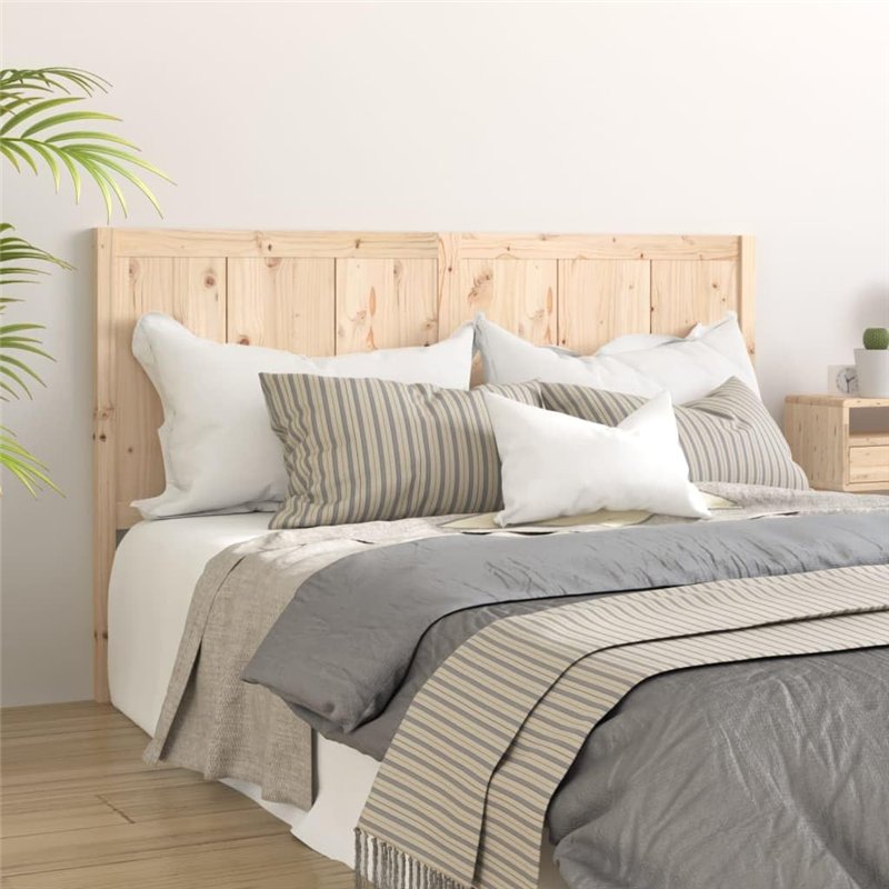 Image secondaire de vidaXL Tête de Lit Accessoire de Lit Double Meuble de Chambre à Coucher Tête de Cadre de Lit Intérieur 145,5x4x100 cm Bois Massi