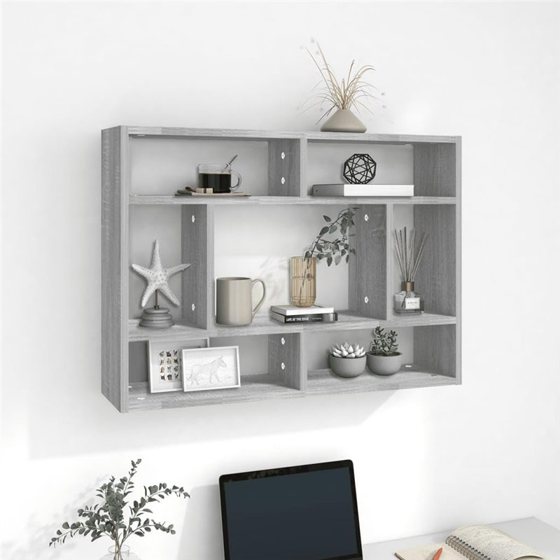 Image secondaire de Étagère murale Sonoma gris 75x16x55 cm Bois ingénierie