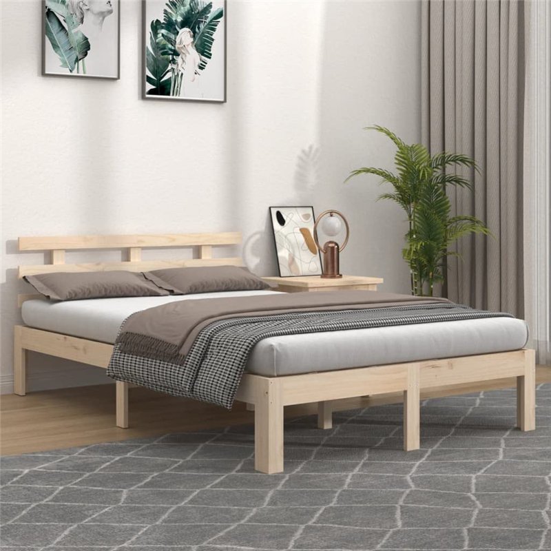 Image secondaire de vidaXL Cadre de lit sans Matelas Bois Massif 160x200 cm