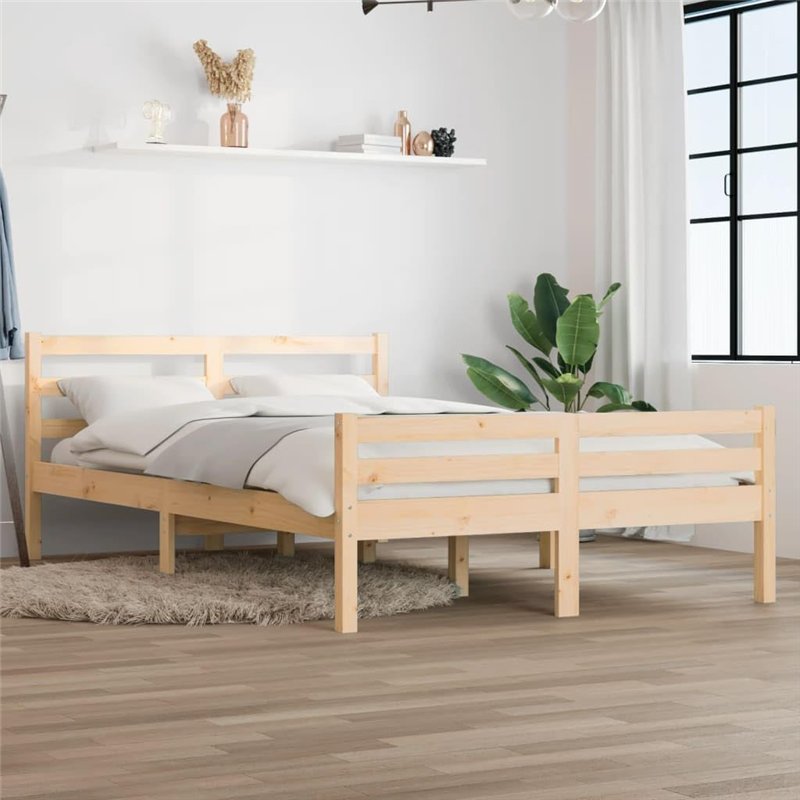 Image secondaire de Cadre de lit sans matelas bois massif 150x200 cm
