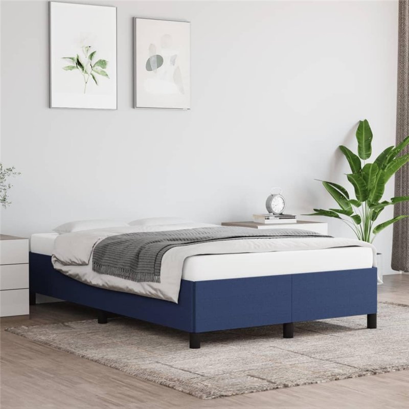 Cadre de lit sans matelas bleu 120x200 cm tissu