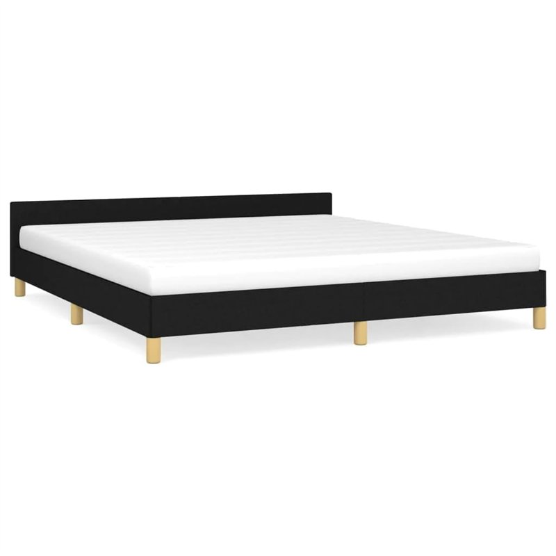 Image secondaire de vidaXL Cadre de lit sans Matelas Noir 180x200 cm Tissu