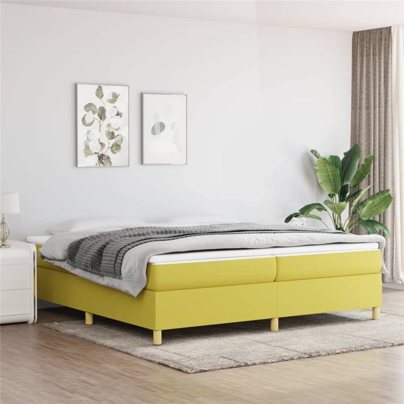 Image secondaire de Cadre de lit sans matelas vert 200x200 cm tissu