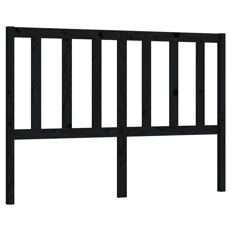 vidaXL Tête de Lit Meuble de Chambre à Coucher Tête de Cadre de Lit Accessoire de Lit Double Intérieur Noir 126x4x100 cm Bois Ma