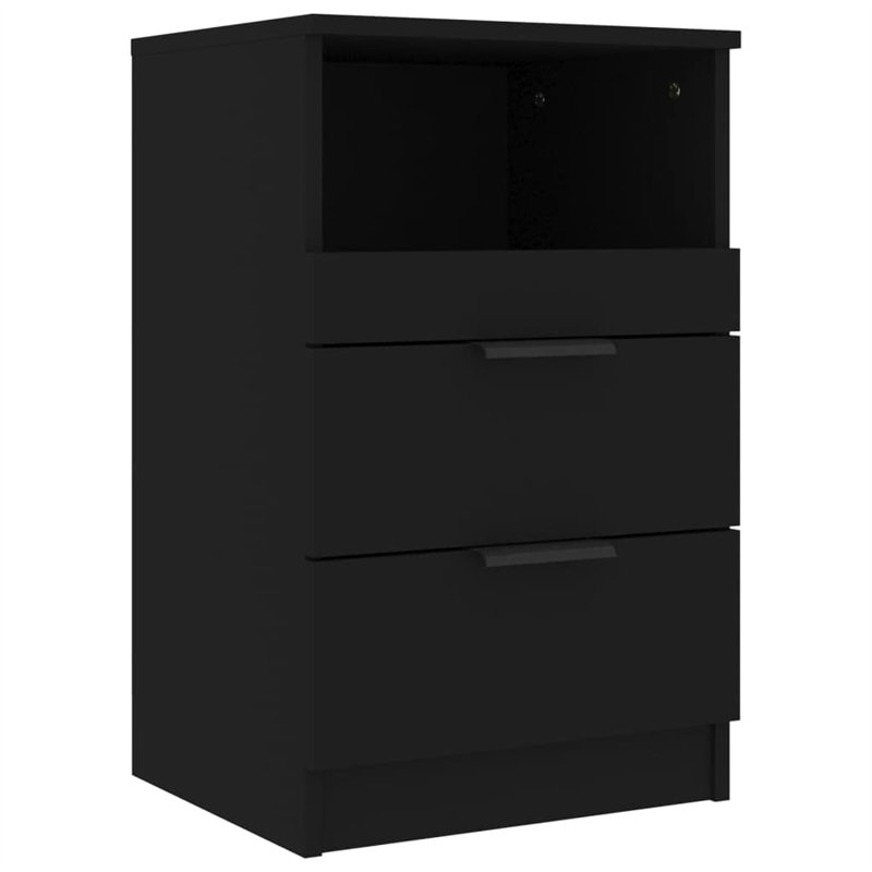 Image secondaire de vidaXL 2X Tables de Chevet Tables de Nuit Armoires de Chevet Armoires de Lit avec Rangement Chambre à Coucher Intérieur Noir Boi