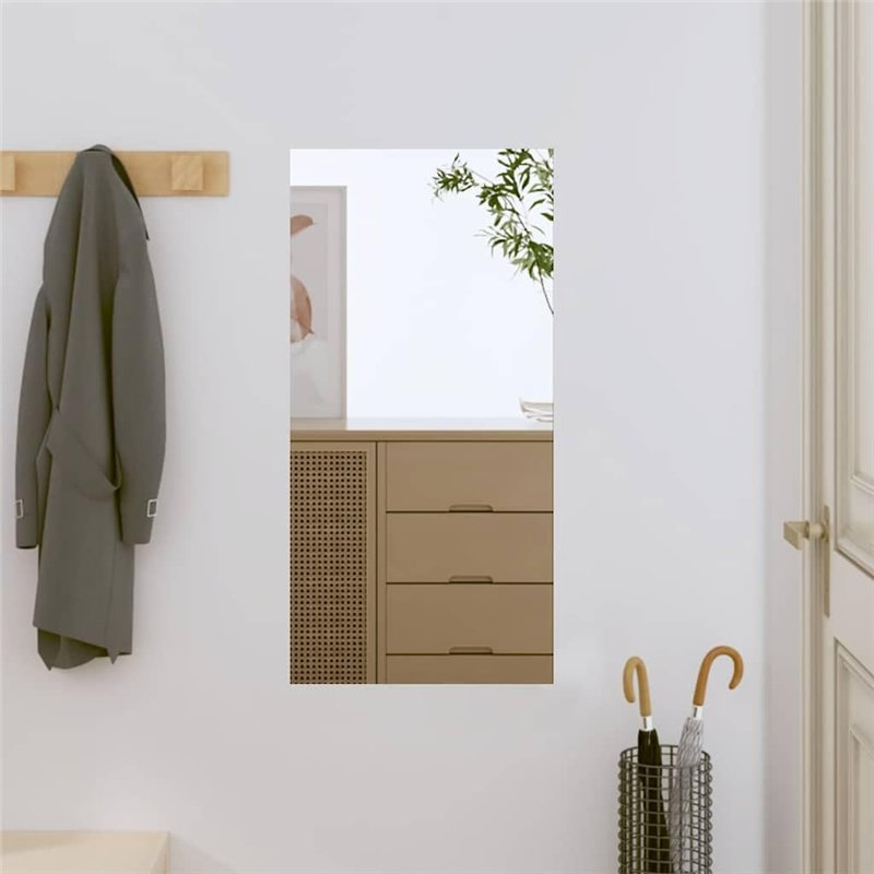 vidaXL Miroir Murale, Miroir de Maquillage, Miroir de Courtoisie, Décoration Chambre à Coucher Salon Salle de Bain, Moderne, Ver