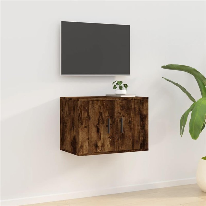 Image secondaire de Meuble TV mural Chêne fumé 57x34,5x40 cm