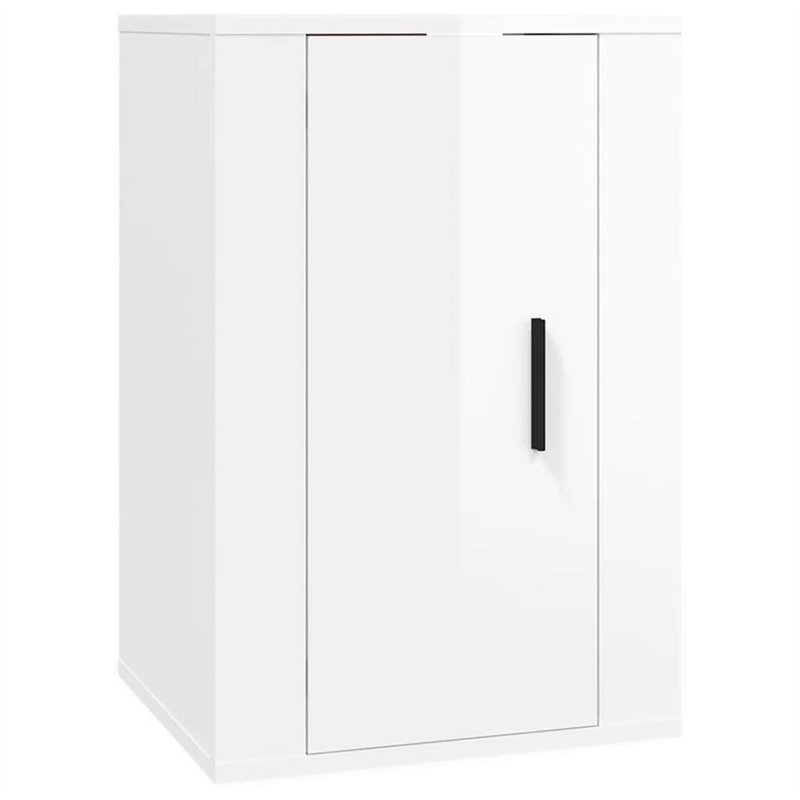 Meuble TV mural Blanc brillant 40x34,5x60 cm