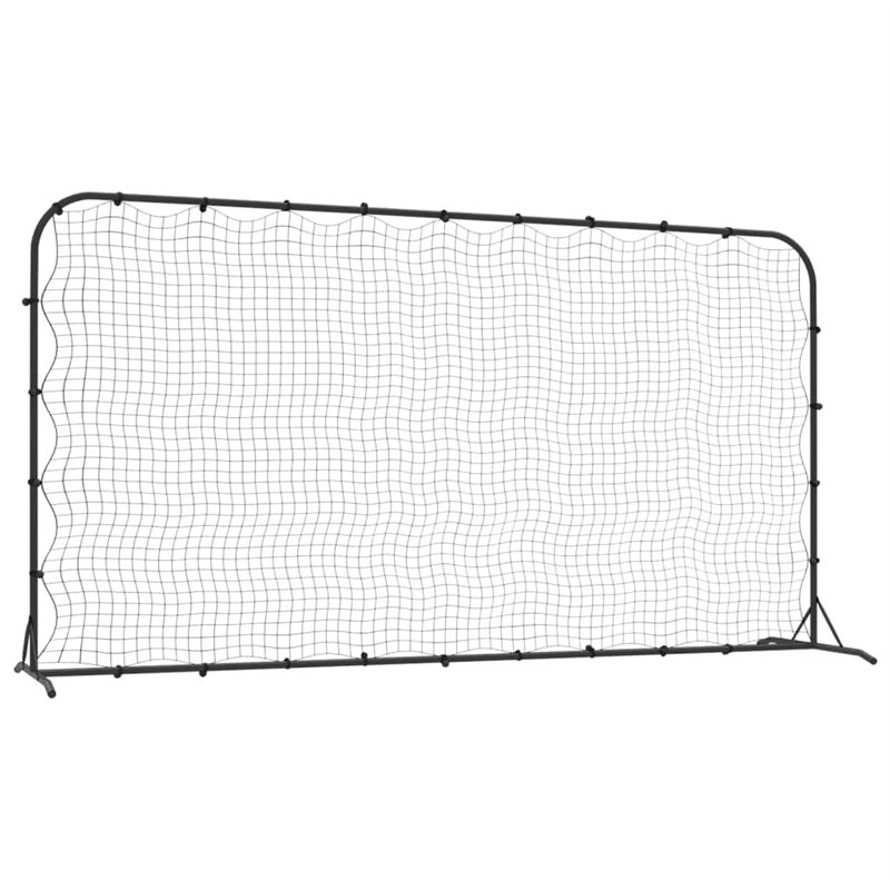 vidaXL Filet de Rebond de Football Noir 366x90x183 cm PEHD, Filet, Filet de Sport, équipement de Football, équipement d'entraîne