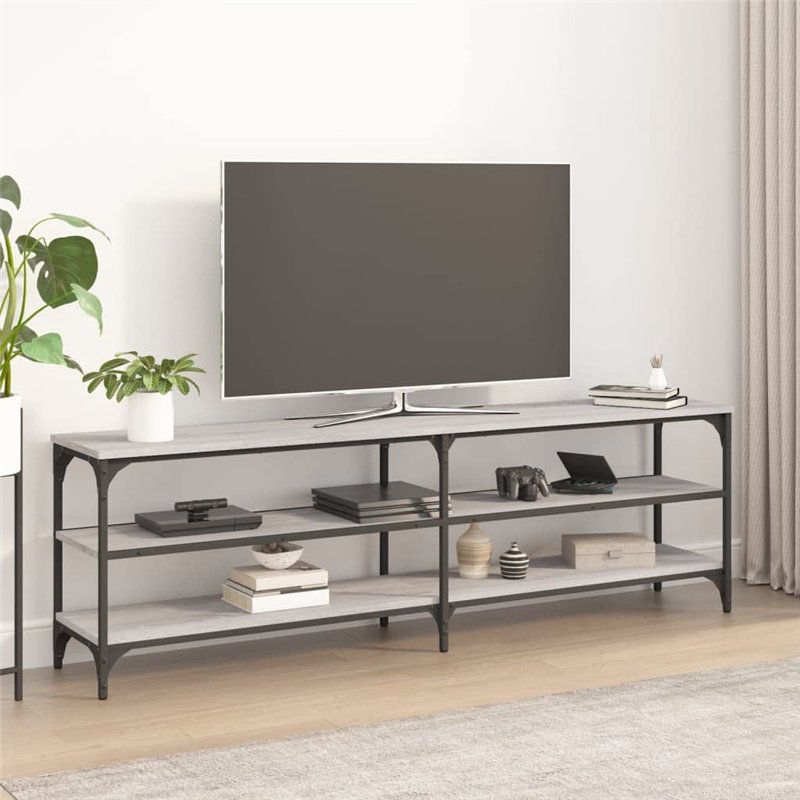 Image secondaire de Revera Meuble TV Gris Sonoma 160 x 30 x 50 cm en bois multicouche