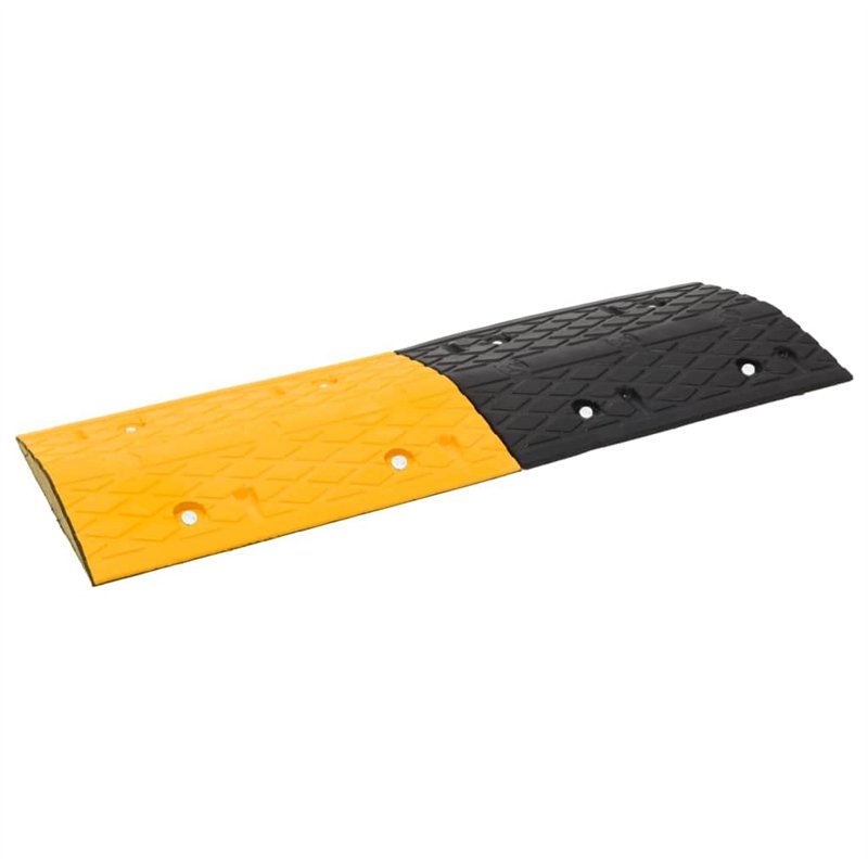 vidaXL Ralentisseurs 5 pcs Jaune et Noir 97x32,5x4 cm Caoutchouc, ralentisseur, ralentisseur en Caoutchouc, ralentisseur de traf