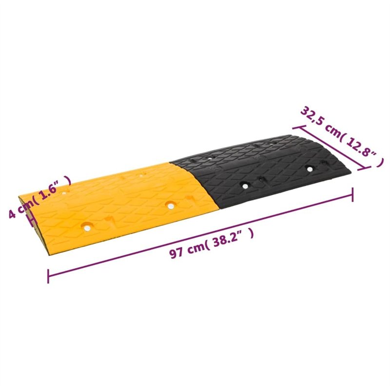 Image secondaire de vidaXL Ralentisseurs 5 pcs Jaune et Noir 97x32,5x4 cm Caoutchouc, ralentisseur, ralentisseur en Caoutchouc, ralentisseur de traf