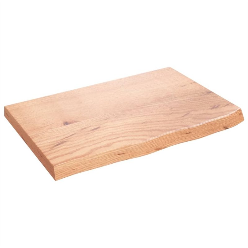 vidaXL Comptoir de Salle de Bain, Plan de Vasque, Dessus d'Armoire, Étagère de Toilette Intérieur, Marron Clair 60x40x(2-4) cm B