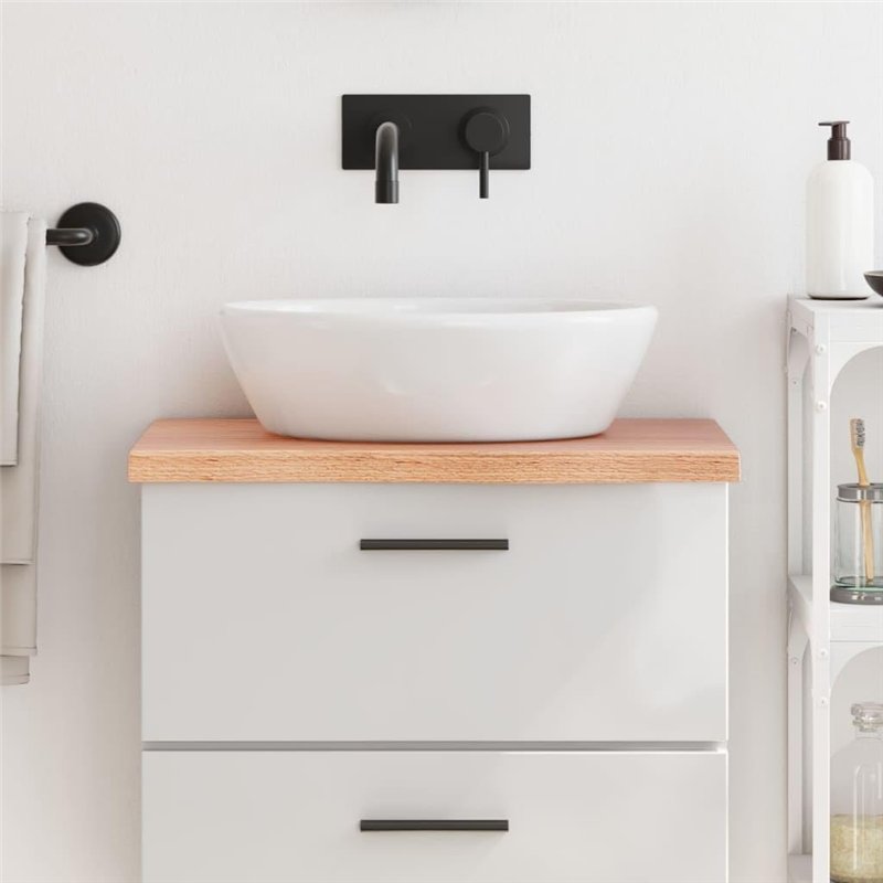 Image secondaire de vidaXL Comptoir de Salle de Bain, Plan de Vasque, Dessus d'Armoire, Étagère de Toilette Intérieur, Marron Clair 60x40x(2-4) cm B