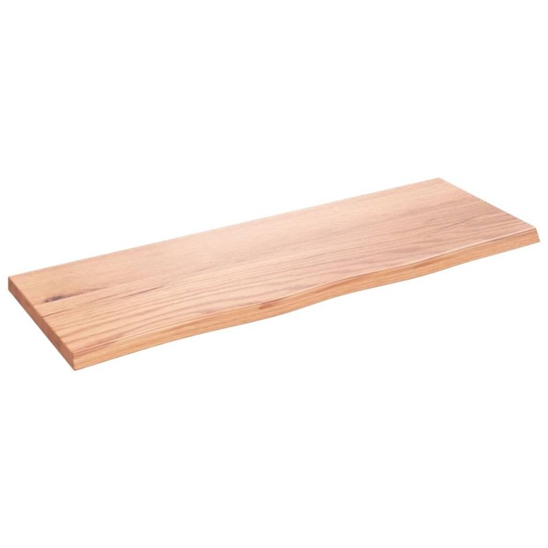 vidaXL Comptoir de Salle de Bain, Dessus d'Armoire avec Bord Vivant, Plan de Travail de Toilette, Marron Clair 80x30x2 cm Bois T