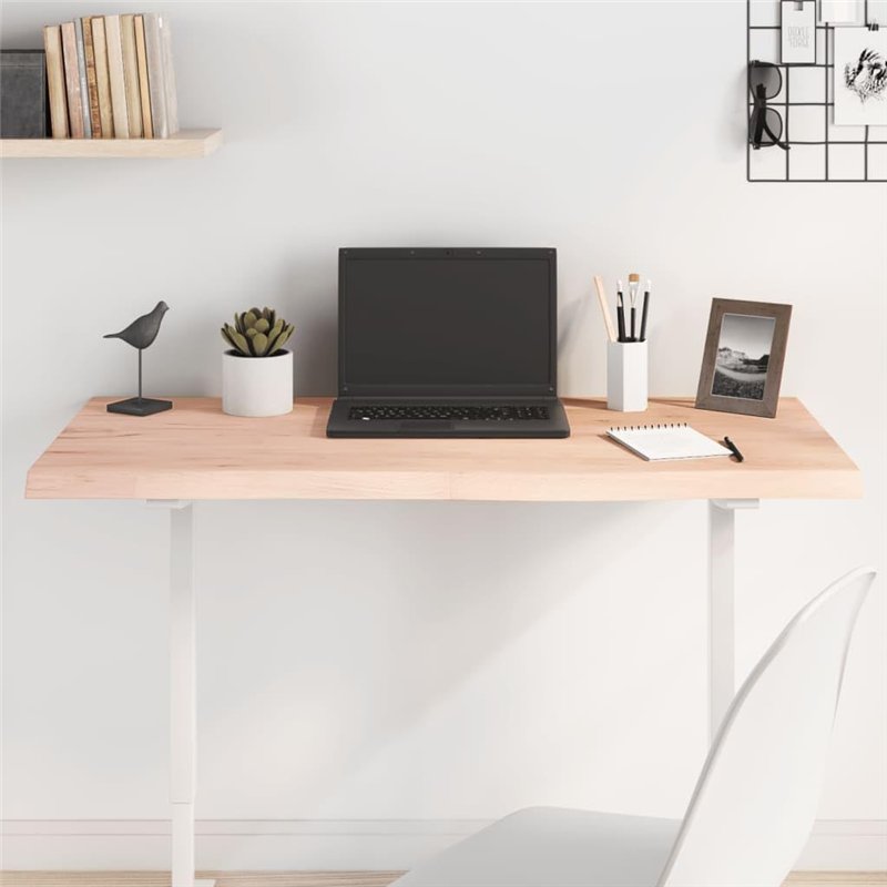 Image secondaire de vidaXL Dessus de Table 100x40x(2-4) cm Bois de chêne Massif Non traité, Dessus de Table de Remplacement, Dessus de Table Basse,