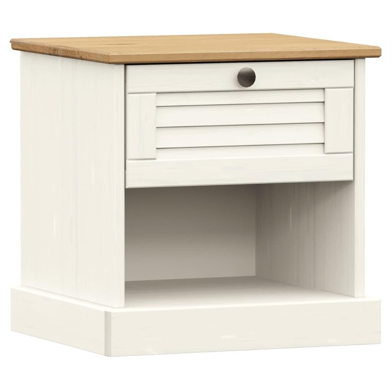 vidaXL Table de Chevet, Armoire de Nuit avec Tiroir, Armoire Latérale, Meuble de Rangement Chambre à Coucher Intérieur, Blanc Bo