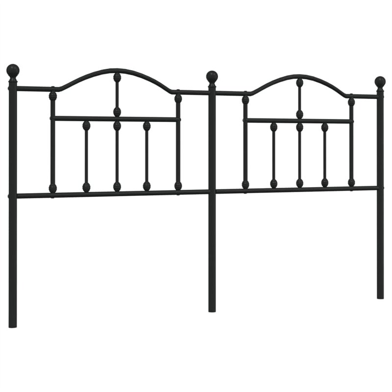 vidaXL Tête de lit métal Noir 160 cm, tête de lit pour lit Double, tête de lit Noire, tête de lit en métal