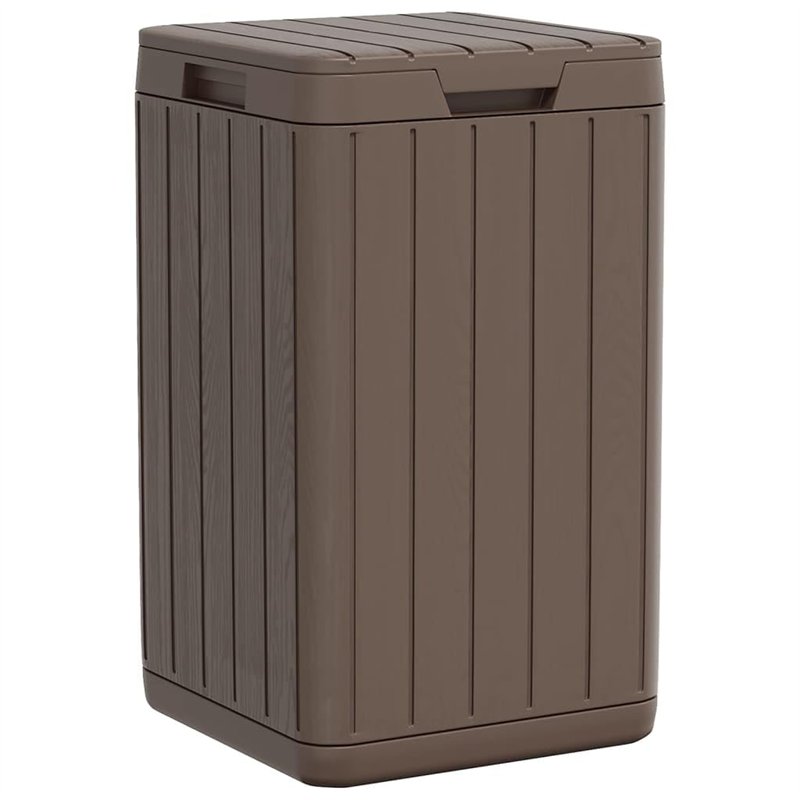 vidaXL Poubelle d'extérieur marron 38x38x65 cm PP