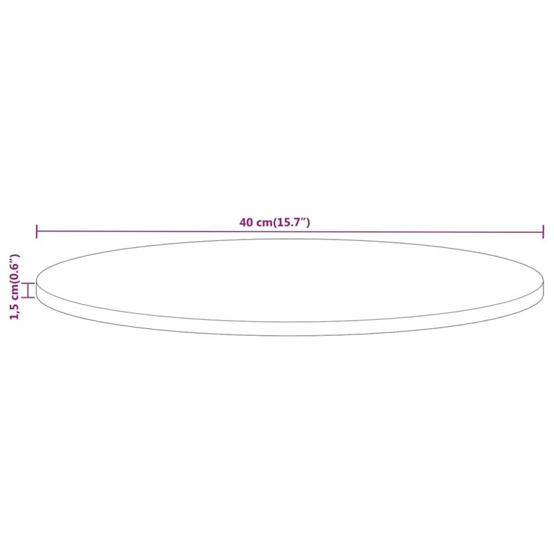 Image secondaire de vidaXL Dessus de Table, Dessus de Table de Remplacement, Dessus de Rechange Salle à Manger, Ø 40x1,5 cm Rond Bois Massif de Mang