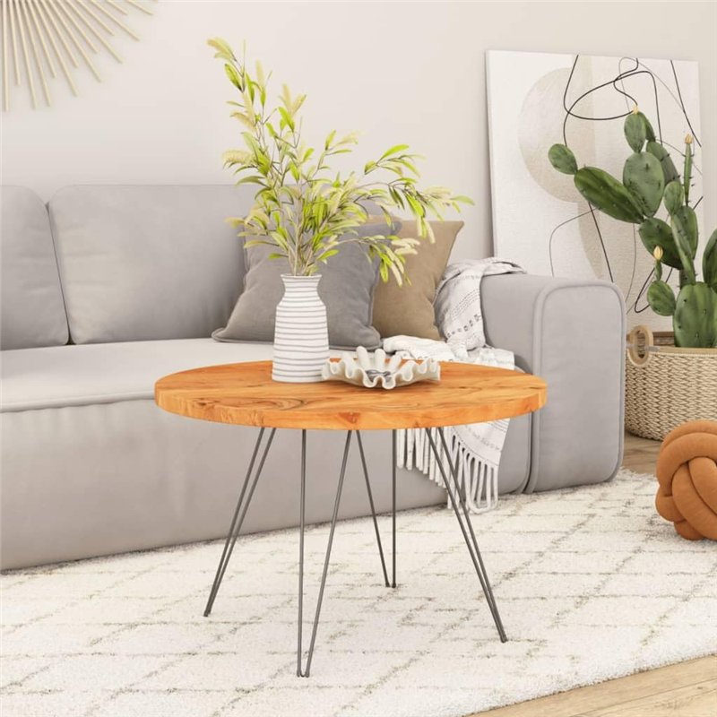 Image secondaire de vidaXL Dessus de Table, Plateau de Table, Dessus de Table de Remplacement Salle de Séjour Intérieur, Ø60x3,8 cm Rond Bois Massif