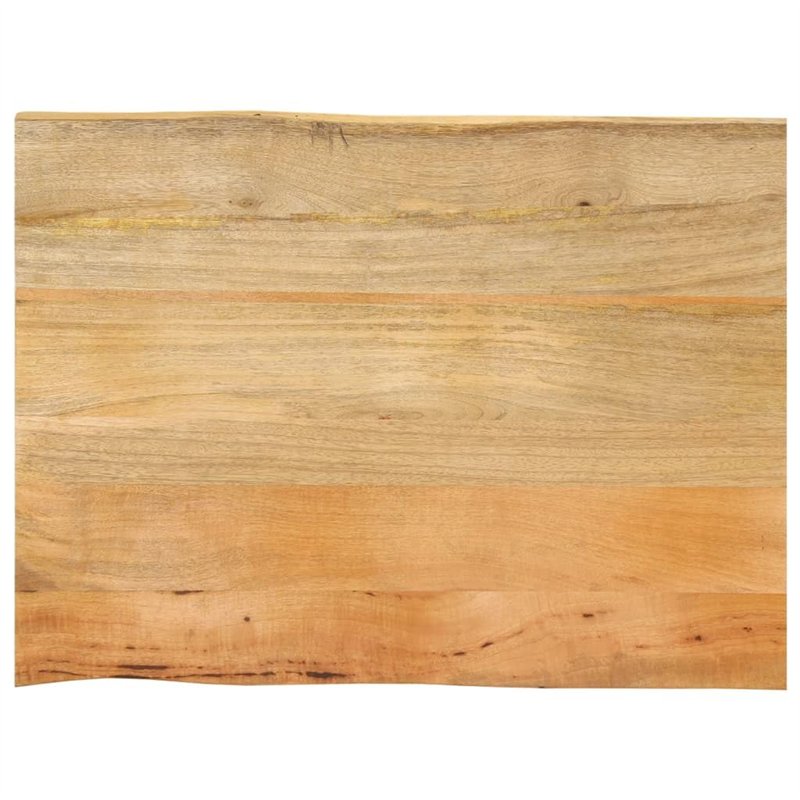 vidaXL Dessus de Table 80x60x3,8 cm Bord Vivant Bois Massif manguier, Dessus de Table en Bois, Dessus de Table d'appoint, Dessus