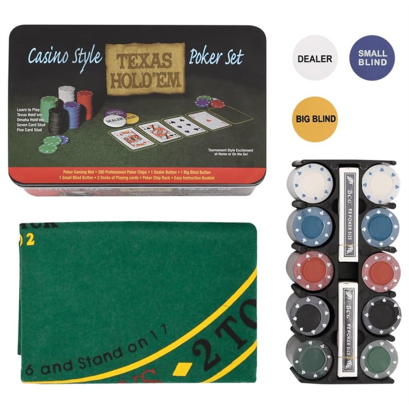 Image secondaire de vidaXL Jeu de jetons de Poker 200 pcs 4 g, Ensemble de Jeu de Poker, Jeu de Poker, Jeu de jetons, Jeu de Blackjack