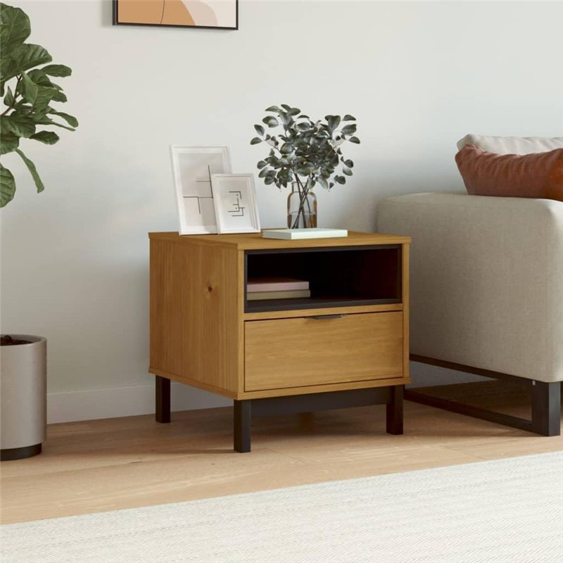 Image secondaire de vidaXL Table d'appoint FLAM 50x50x50 cm Bois de pin Massif, Table, Table d'appoint pour Le Salon, Table de téléphone, Table de L