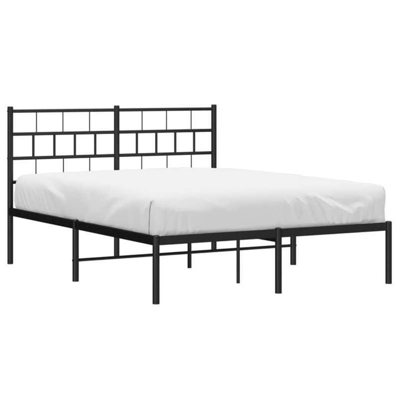 Image secondaire de vidaXL Cadre de Lit avec Tête de Lit, Lit Double avec Sommier à Lattes, Lit Adulte avec Rangement, Meuble de Chambre, Moderne, N