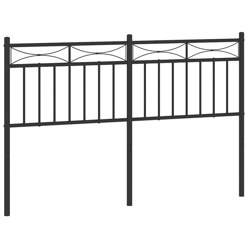 vidaXL Tête de Lit, Accessoire de Lit avec Pieds, Tête de Cadre de Lit, Meuble de Chambre à Coucher Maison Intérieur, Métal Noir