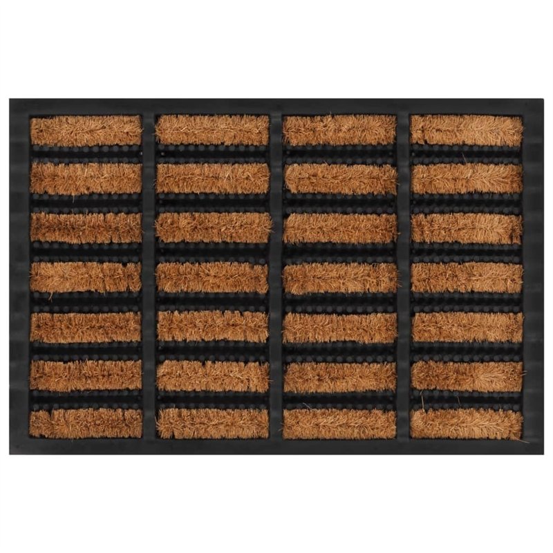 vidaXL Paillasson Rectangulaire, Tapis d'Entrée Antidérapant, Tapis de Sol Porche Extérieur, Moderne, 40x60 cm Caoutchouc et Fib