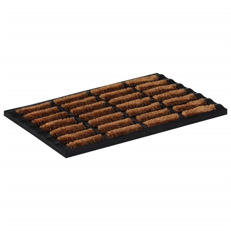 Image secondaire de vidaXL Paillasson Rectangulaire, Tapis d'Entrée Antidérapant, Tapis de Sol Porche Extérieur, Moderne, 40x60 cm Caoutchouc et Fib