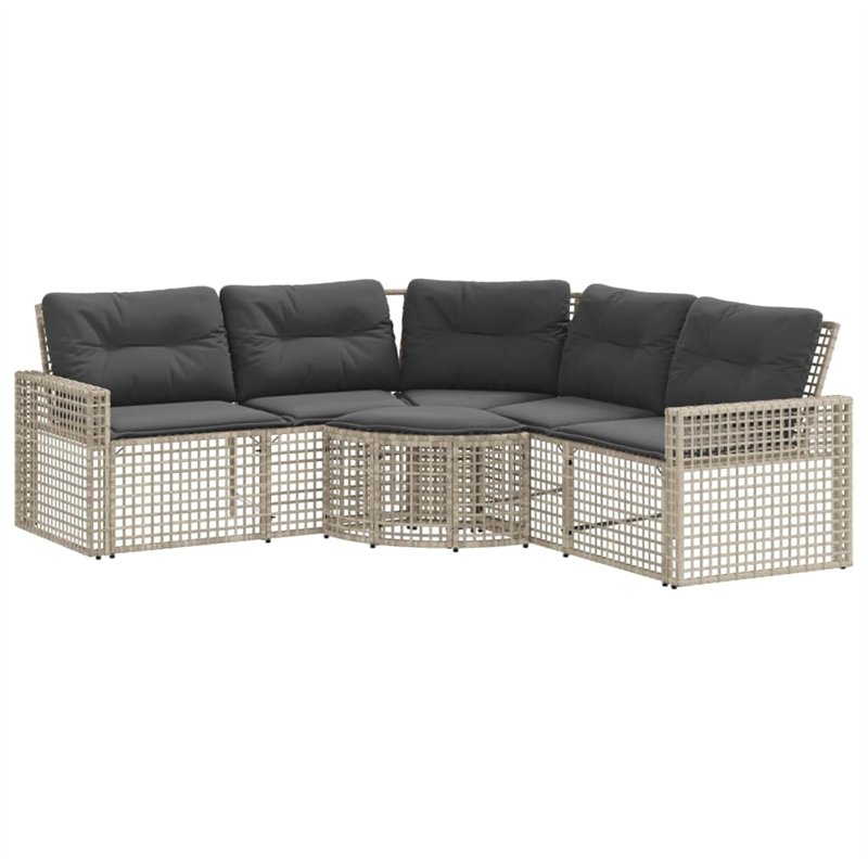 vidaXL Canapé de Jardin et Coussins et Repose-Pied en Forme de L rotin, canapé d'extérieur, canapé d'extérieur en Forme de L, ca
