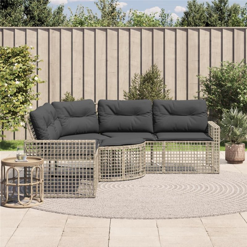 Image secondaire de vidaXL Canapé de Jardin et Coussins et Repose-Pied en Forme de L rotin, canapé d'extérieur, canapé d'extérieur en Forme de L, ca