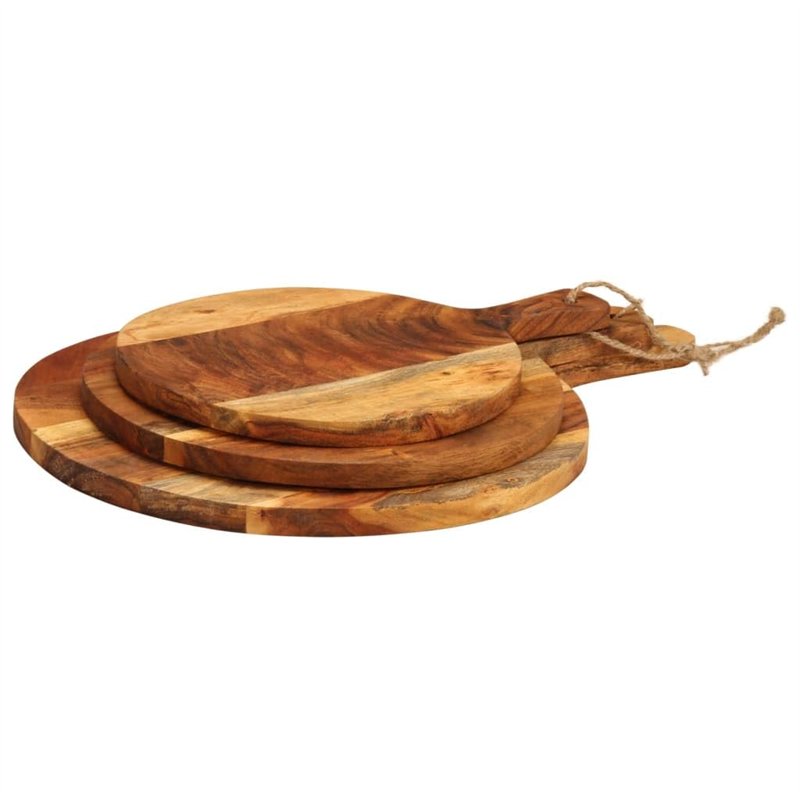 vidaXL Planche à découper 3 pcs cm bois d'acacia massif, planche à découper en bois, planche à fromage, planche de cuisine