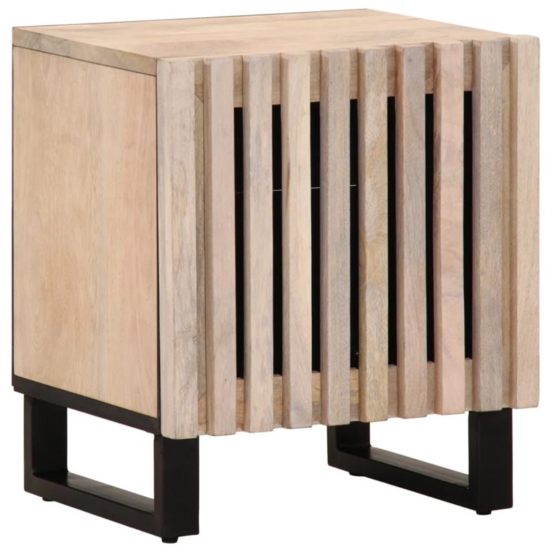 vidaXL Table de Chevet, Armoire de Lit avec Rangement, Table de Nuit, Meuble de Chambre à Coucher Intérieur, Bois de Manguier Ma