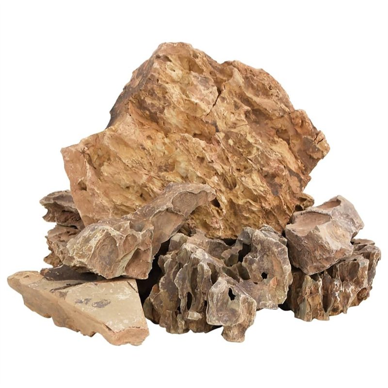 vidaXL Pierres du Dragon, Décoration pour Aquarium, Pierre Naturelle pour Micro-paysages Aménagement des Jardins, 25 kg Marron 5