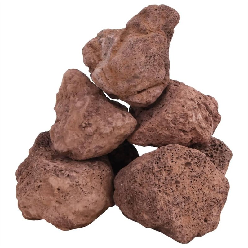 vidaXL Roches Volcaniques, Décoration pour Aquarium, Pierres de Lave pour Plates-Bandes Aménagement des Jardins, 10 kg Rouge 10-